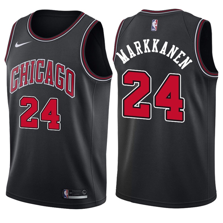 2017-18 Season Lauri Markkanen Chicago Bulls #24 Statement Black Jersey