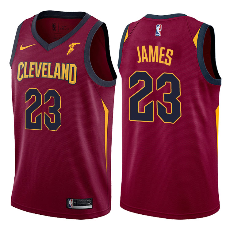 2017-18 Season LeBron James Cleveland Cavaliers #23 Icon Wine Jersey