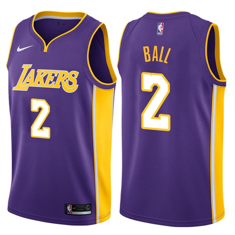 2017-18 Season Lonzo Ball Los Angeles Lakers #2 Statement Purple Jersey