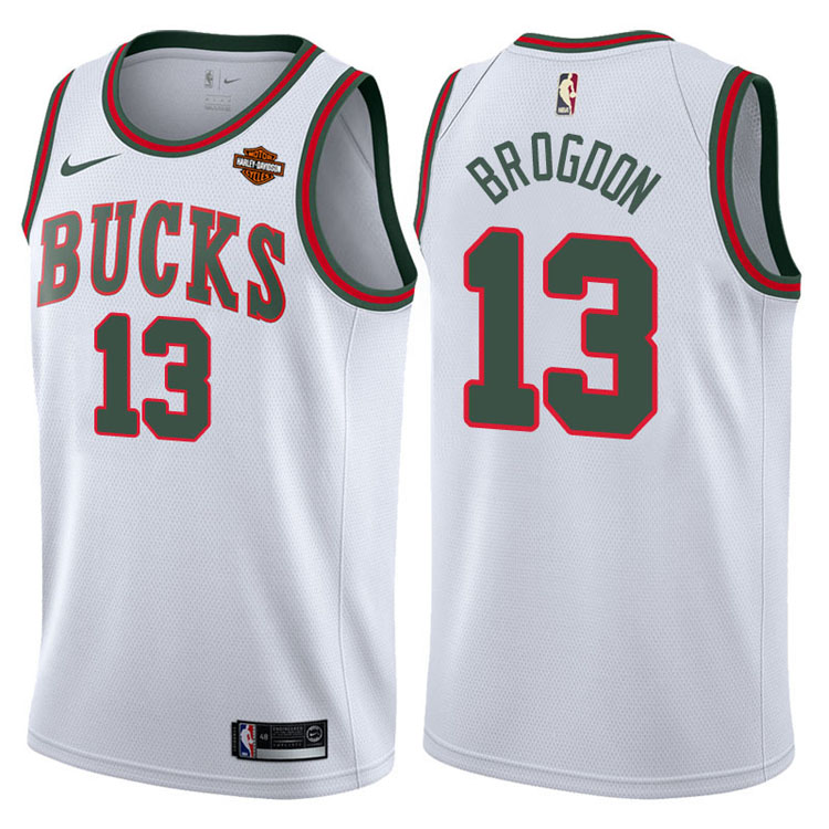 2017-18 Malcolm Brogdon Milwaukee Bucks #13 White Return To Mecca Hardwood Classic Edition Swingman Jersey