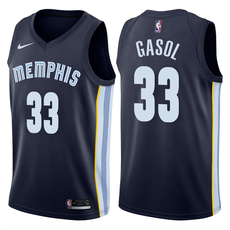2017-18 Season Marc Gasol Memphis Grizzlies #33 Icon Navy Swingman Jersey