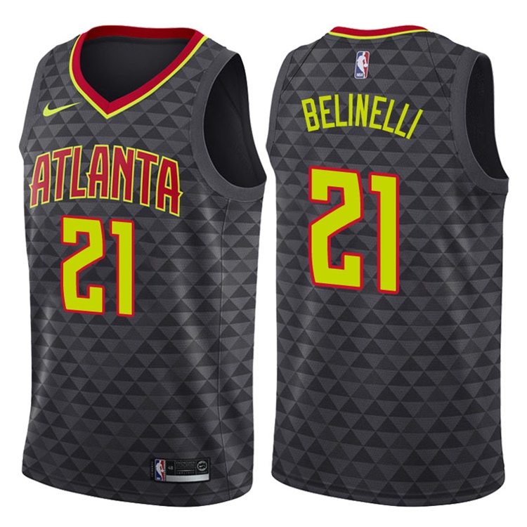 2017-18 Season Marco Belinelli Atlanta Hawks #21 Icon Black Swingman Jersey