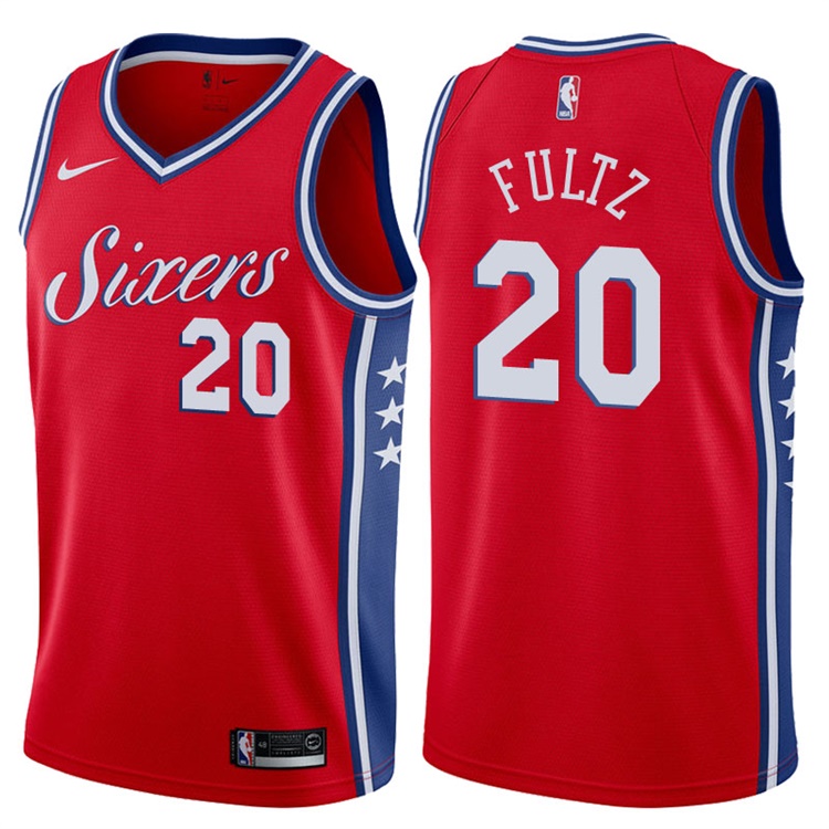 2017-18 Season Markelle Fultz Philadelphia 76ers #20 Statement Stubhub Red Jersey 2017-18 Season Markelle Fultz Philadelphia 76ers #20 Statement Stubhub Red Jersey