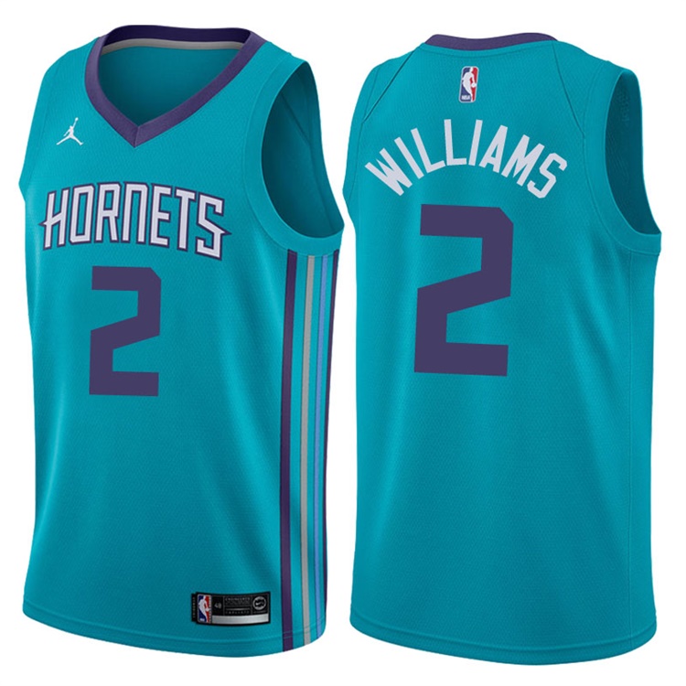2017-18 Season Marvin Williams Charlotte Hornets #2 Icon Teal Swingman Jersey