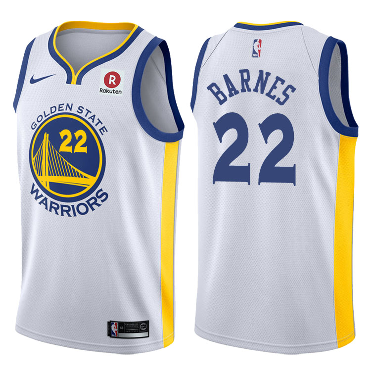 2017-18 Season Matt Barnes Golden State Warriors #22 Association Rakuten White Jersey