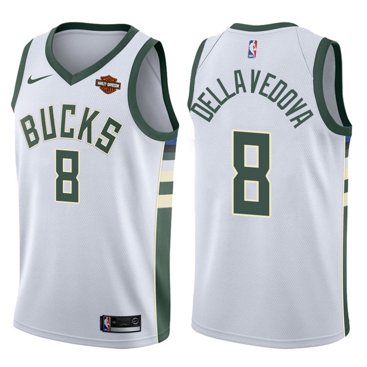 2017-18 Season Matthew Dellavedova Milwaukee Bucks #8 Association White Jersey