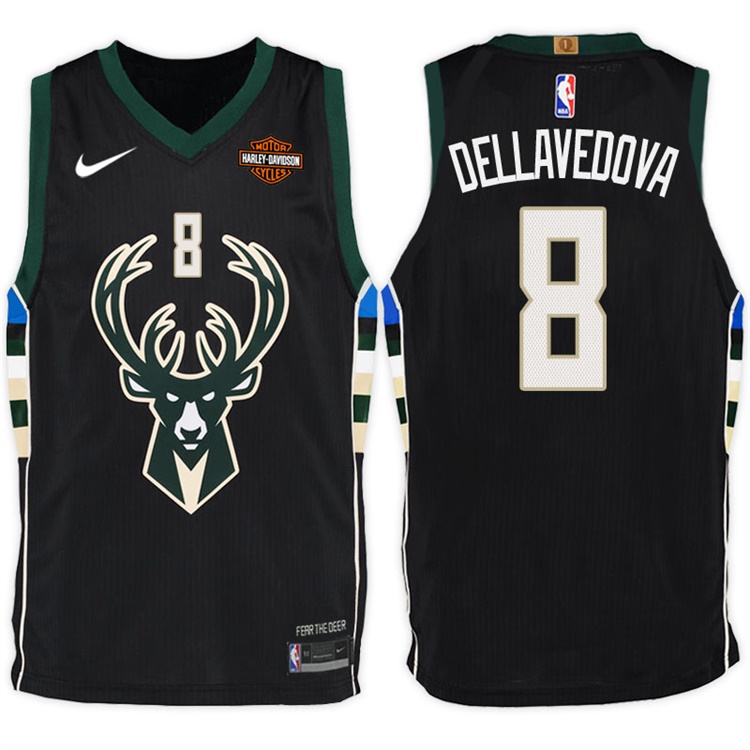 2017-18 Season Matthew Dellavedova Milwaukee Bucks #8 Statement Harley Black Jersey 2017-18 Season Matthew Dellavedova Milwaukee Bucks #8 Statement Harley Black Jersey
