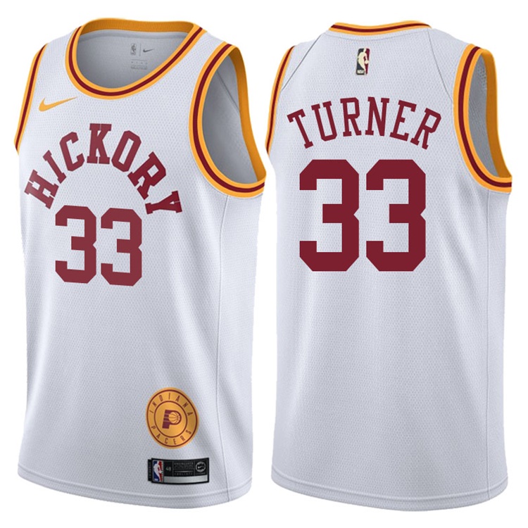 2017-18 Myles Turner Indiana Pacers #33 White Hardwood Classic Edition Swingman Jersey