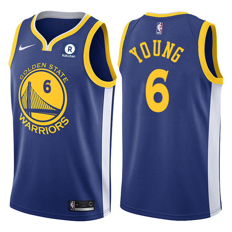 2017-18 Season Nick Young Golden State Warriors #6 Icon Rakuten Royal Jersey