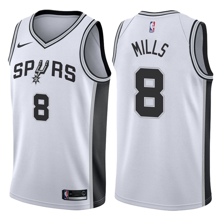 2017-18 Season Patty Mills San Antonio Spurs #8 Association White Jersey 2017-18 Season Patty Mills San Antonio Spurs #8 Association White Jersey
