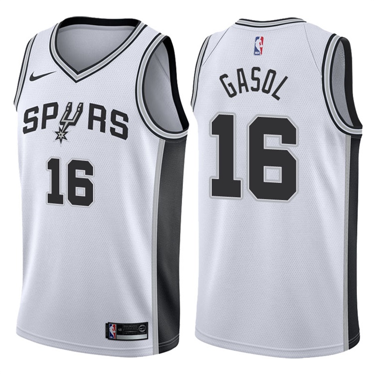 2017-18 Season Pau Gasol San Antonio Spurs #16 Association White Jersey 2017-18 Season Pau Gasol San Antonio Spurs #16 Association White Jersey