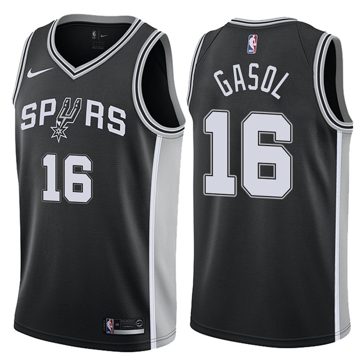 2017-18 Season Pau Gasol San Antonio Spurs #16 Icon Black Jersey