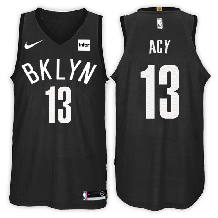 2017-18 Season Quincy Acy Brooklyn Nets #13 Statement Black Swingman Jersey