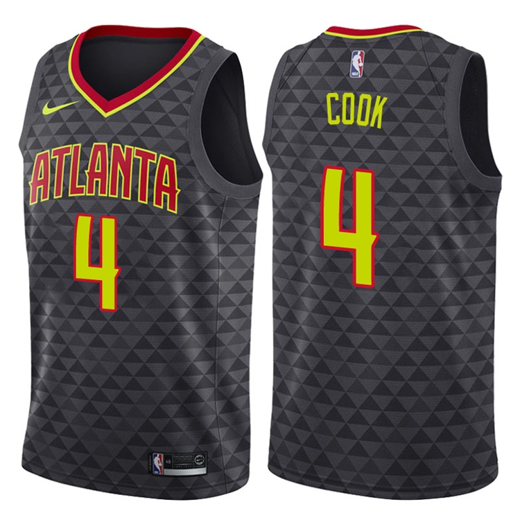 2017-18 Season Quinn Cook Atlanta Hawks #4 Icon Black Swingman Jersey
