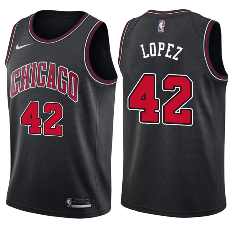 2017-18 Season Robin Lopez Chicago Bulls #42 Statement Black Jersey