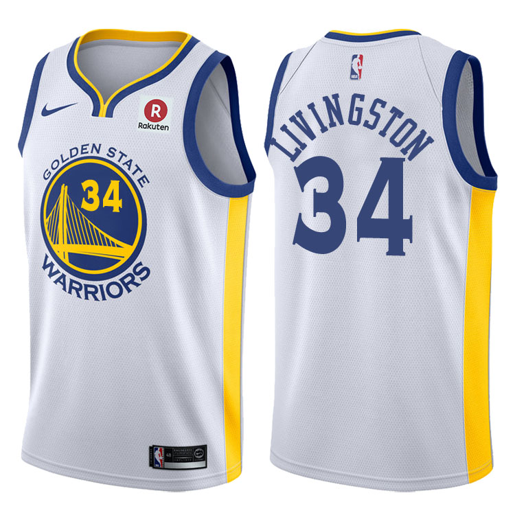 2017-18 Season Shaun Livingston Golden State Warriors #34 Association Rakuten White Jersey