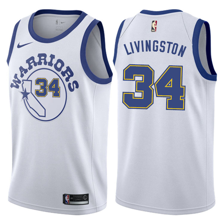 2017-18 Shaun Livingston Golden State Warriors #34 White Hardwood Classic Edition Swingman Jersey
