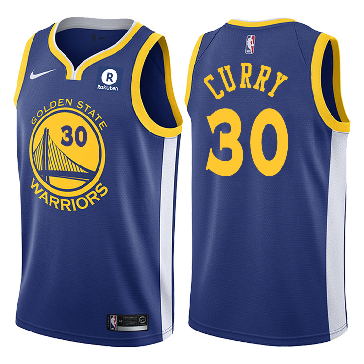2017-18 Season Stephen Curry Golden State Warriors #30 Icon Rakuten Royal Jersey