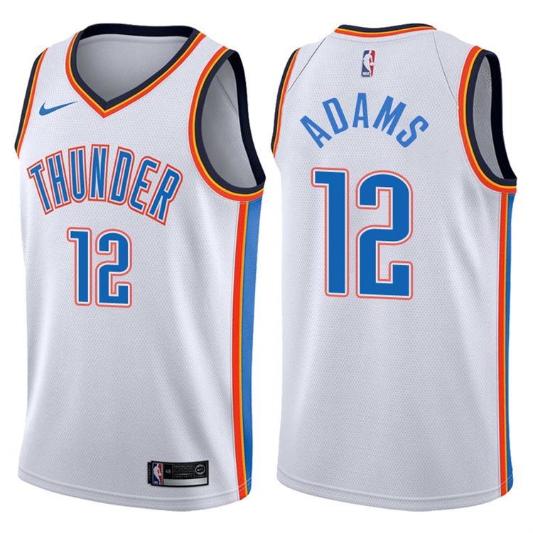 2017-18 Season Steven Adams Oklahoma City Thunder #12 Association White Jersey