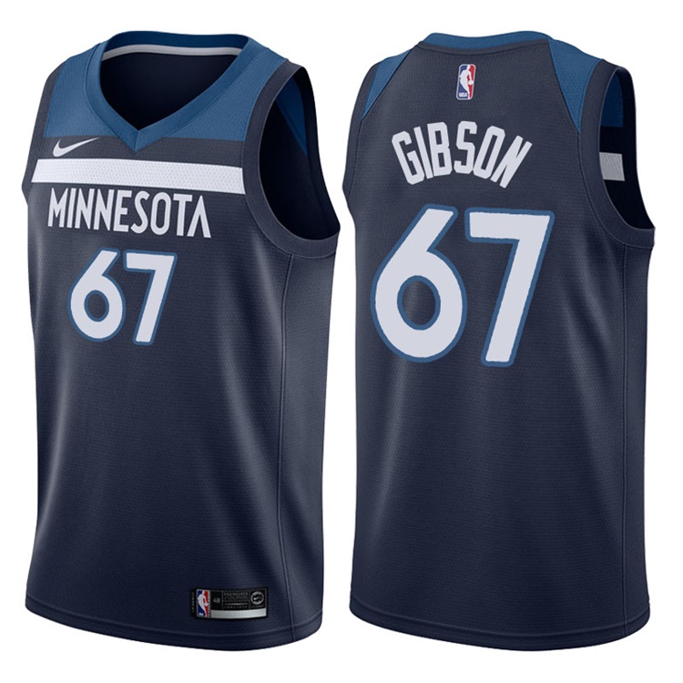 2017-18 Season Taj Gibson Minnesota Timberwolves #67 Icon Navy Swingman Jersey