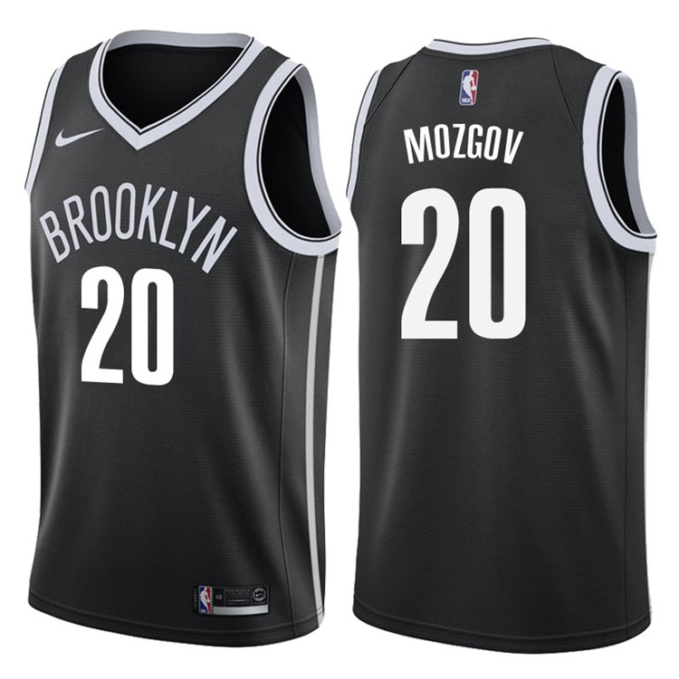 2017-18 Season Timofey Mozgov Brooklyn Nets #20 Icon Black Swingman Jersey