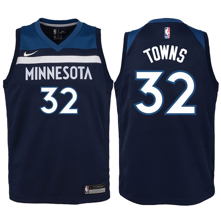 Youth 2017-18 Season Karl-Anthony Towns Minnesota Timberwolves #32 Icon Blue Swingman Jersey