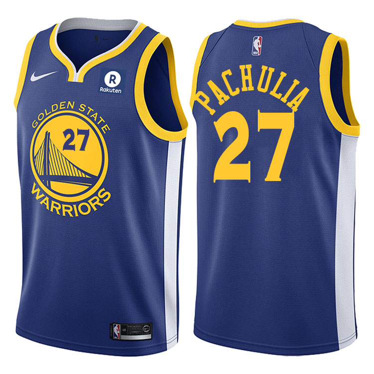 2017-18 Season Zaza Pachulia Golden State Warriors #27 Icon Rakuten Royal Jersey