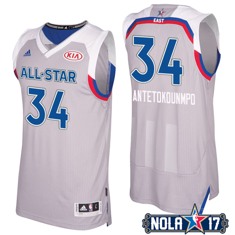2017 All-Star Bucks Giannis Antetokounmpo #34 Eastern Conference Gray Jersey
