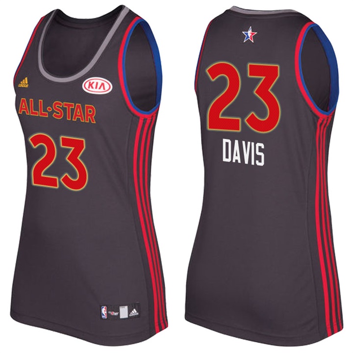 Women's 2017 All-Star Pelicans Anthony Davis #23 Western Conference Charcoal Jersey