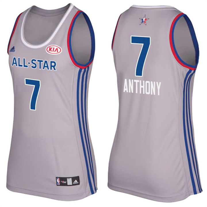 Women's 2017 All-Star Knicks Carmelo Anthony #7 Eastern Conference Gray Jersey
