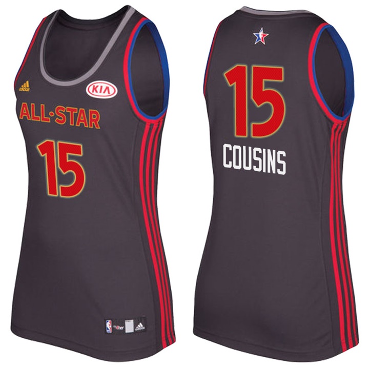 Women's 2017 All-Star Kings DeMarcus Cousins #15 Western Conference Charcoal Jersey