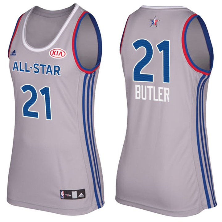 Women's 2017 All-Star Bulls Jimmy Butler #21 Eastern Conference Gray Jersey