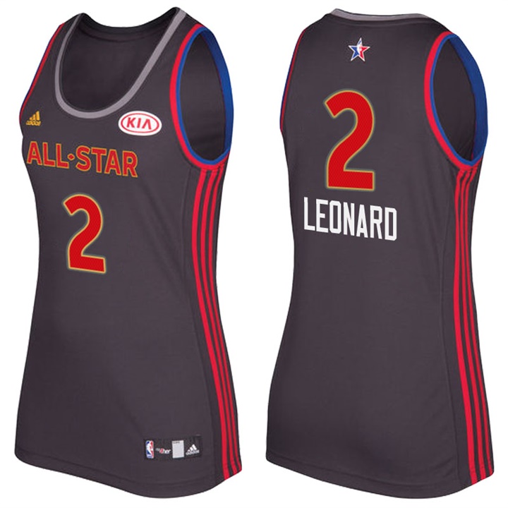 Women's 2017 All-Star Spurs Kawhi Leonard #2 Western Conference Charcoal Jersey