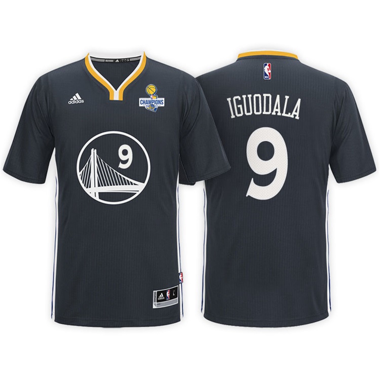 Andre Iguodala Golden State Warriors #9 NBA 2017 Finals Champions Patched Black New Swingman Jersey