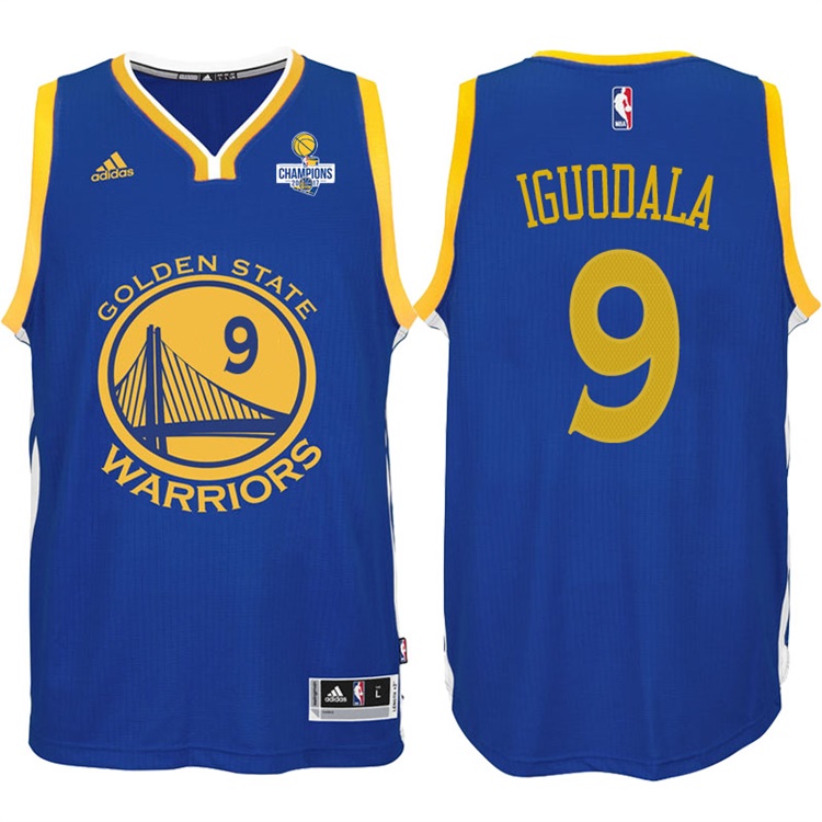 Andre Iguodala Golden State Warriors #9 NBA 2017 Finals Champions Patched Royal New Swingman Jersey
