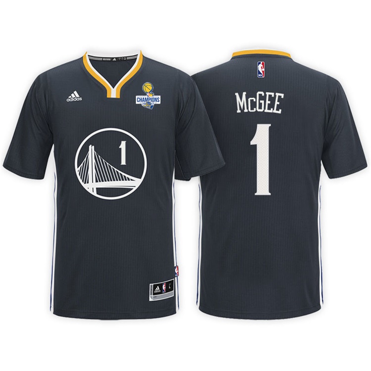 JaVale McGee Golden State Warriors #1 NBA 2017 Finals Champions Patched Black New Swingman Jersey