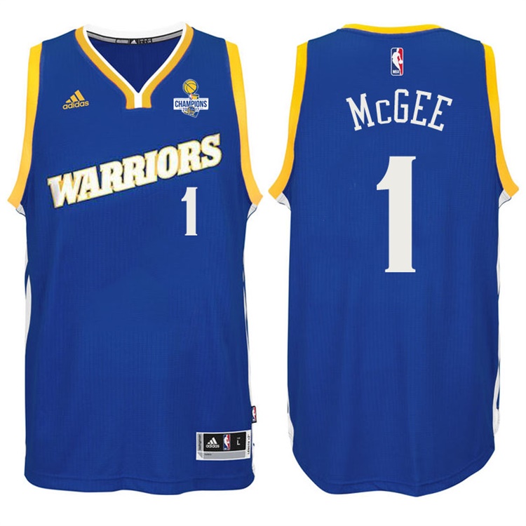 JaVale McGee Golden State Warriors #1 NBA 2017 Finals Champions Patched Crossover New Swingman Jersey
