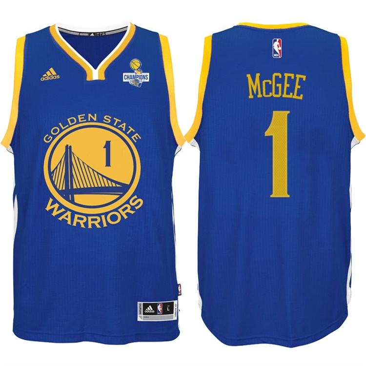 JaVale McGee Golden State Warriors #1 NBA 2017 Finals Champions Patched Royal New Swingman Jersey