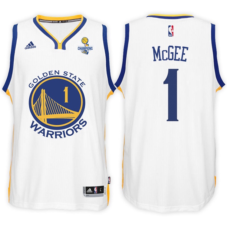 JaVale McGee Golden State Warriors #1 NBA 2017 Finals Champions Patched White New Swingman Jersey