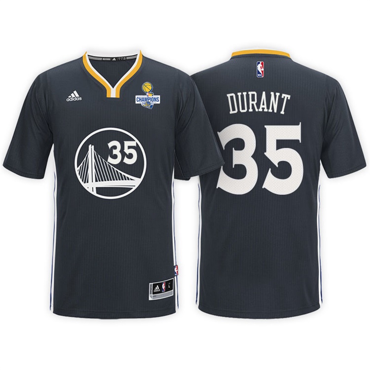 Kevin Durant Golden State Warriors #35 NBA 2017 Finals Champions Patched Black New Swingman Jersey Kevin Durant Golden State Warriors #35 NBA 2017 Finals Champions Patched Black New Swingman Jersey