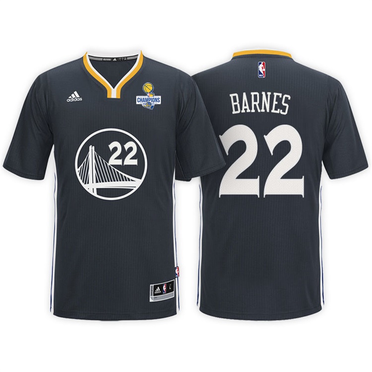 Matt Barnes Golden State Warriors #22 NBA 2017 Finals Champions Patched Black New Swingman Jersey
