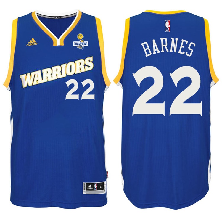 Matt Barnes Golden State Warriors #22 NBA 2017 Finals Champions Patched Crossover New Swingman Jersey