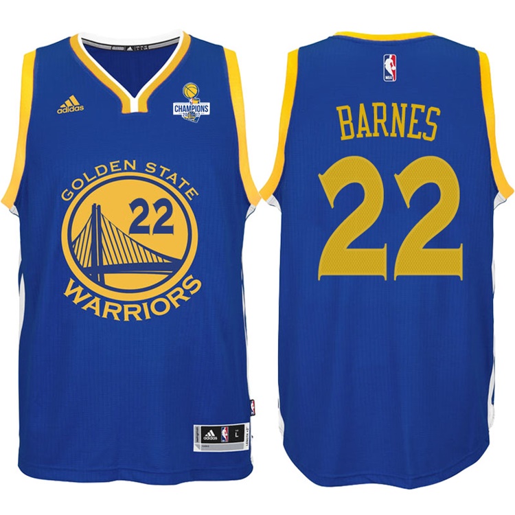 Matt Barnes Golden State Warriors #22 NBA 2017 Finals Champions Patched Royal New Swingman Jersey