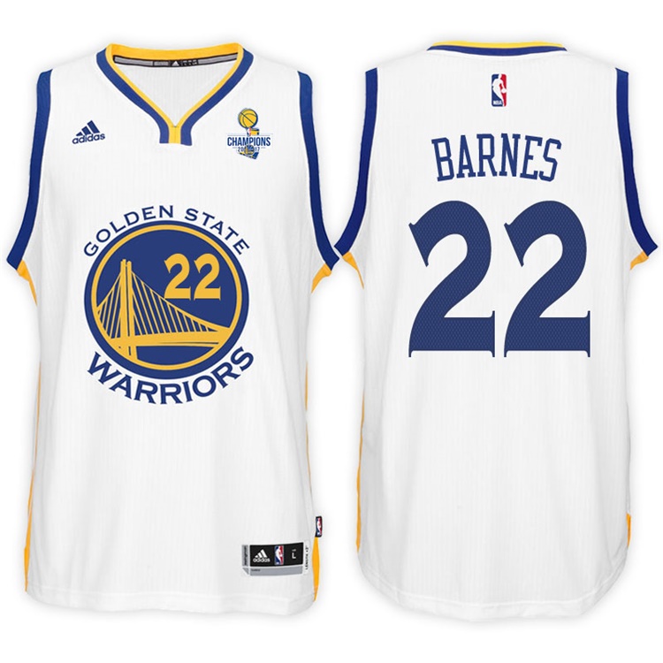 Matt Barnes Golden State Warriors #22 NBA 2017 Finals Champions Patched White New Swingman Jersey
