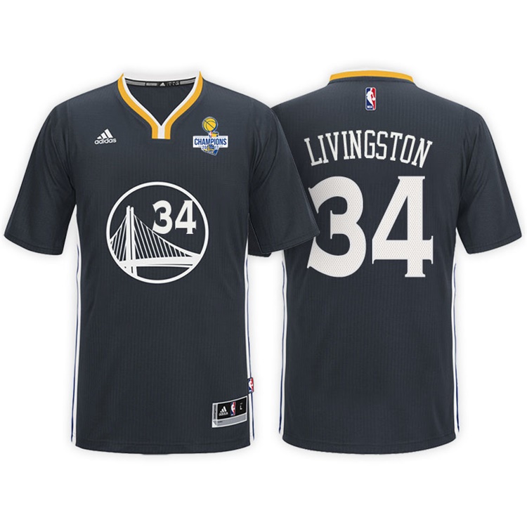 Shaun Livingston Golden State Warriors #34 NBA 2017 Finals Champions Patched Black New Swingman Jersey