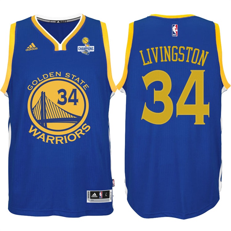 Shaun Livingston Golden State Warriors #34 NBA 2017 Finals Champions Patched Royal New Swingman Jersey