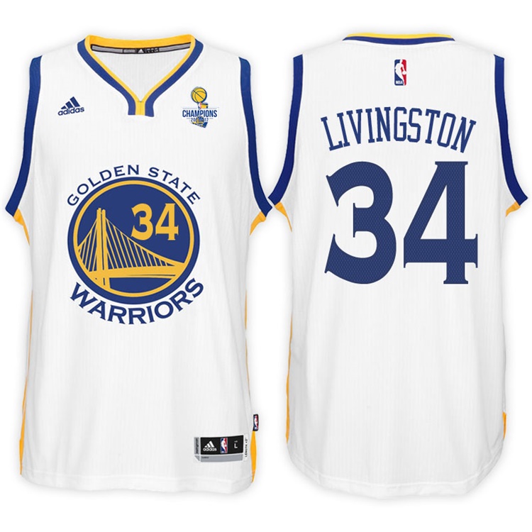 Shaun Livingston Golden State Warriors #34 NBA 2017 Finals Champions Patched White New Swingman Jersey