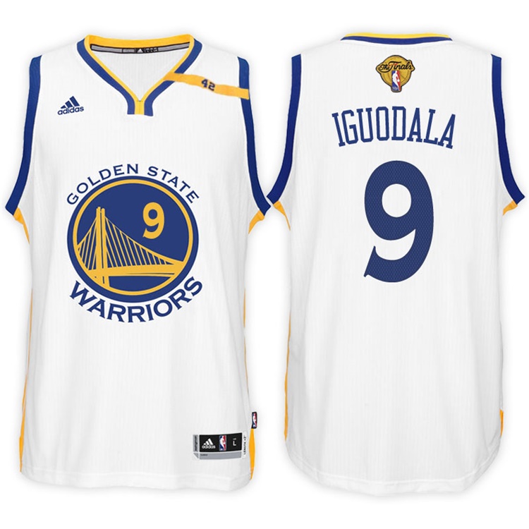 2017 NBA The Finals Patch Andre Iguodala Golden State Warriors #9 Home White New Swingman Jersey