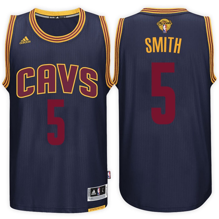 2017 NBA The Finals Patch J.R. Smith Cleveland Cavaliers #5 Alternate Navy New Swingman Jersey