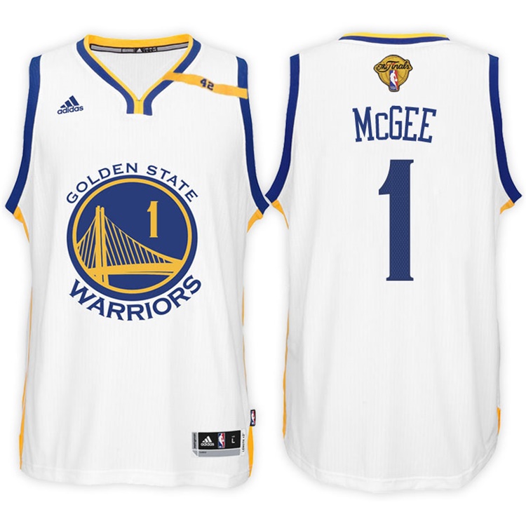 2017 NBA The Finals Patch JaVale McGee Golden State Warriors #1 Home White New Swingman Jersey